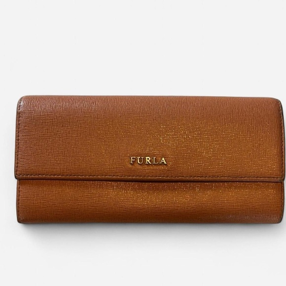 Furla Handbags - Furla Cognac Saffiano Leather Continental Wallet